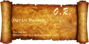 Ogrin Razmus névjegykártya